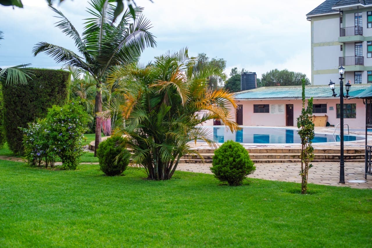 Landscaped grounds at The Starbucks Hotel, Eldoret